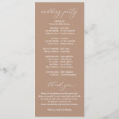 Élégant Taupe Beige Vintage Wedding Programme (Dos)