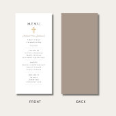 Elegant Taupe Boy First Communion Menu