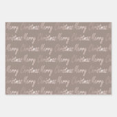 Elegant Taupe Cream Red Reindeer Snowflake Inpakpapier Vel (Voorkant 2)