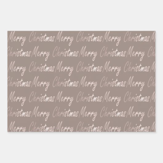 Elegant Taupe Cream Red Reindeer Snowflake Inpakpapier Vel (Voorkant 2)