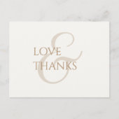 Elegant Taupe en Ivoor Non-Photo Dank u Briefkaart (Voorkant)