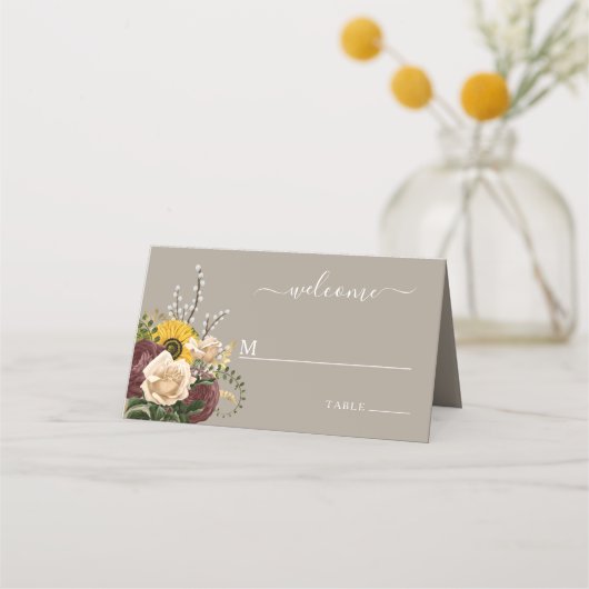 Elegant Taupe Floral Wedding (Voorkant)