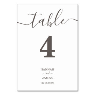 Elegant Taupe Gray Typography Calligraphy Wedding Kaart