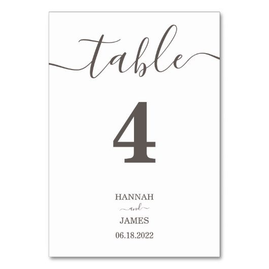 Elegant Taupe Gray Typography Calligraphy Wedding Kaart (Voorkant)