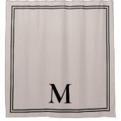 Elegant taupe-monogram douchegordijn (Voorkant)