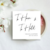 Elegant 'Te hebben en te houden' gepersonaliseerde Servet