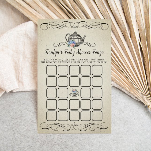 Elegant  Tea Party | Baby shower Bingo (Creator heeft geüpload)