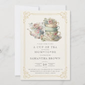  Elegant Tea Party Baby shower Kaart (Voorkant)