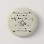 Elegant  Tea Party | BABY SHOWER Ronde Button 5,7 Cm (Voorkant)