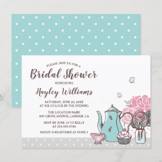 Elegant Tea Party Butterfly Floral Vrijgezellenfee Kaart