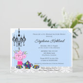 Elegant Tea Party Invitation Kaart (Staand voorkant)