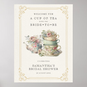 Elegant Tea Party Vrijgezellenfeest teken Poster