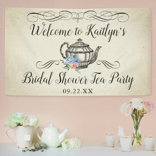 Elegant  Tea Party   Welkom Vrijgezellenfeest Spandoek