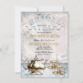 Elegant  Tea Pot | Kups Bridal Tea Shower Kaart (Voorkant)