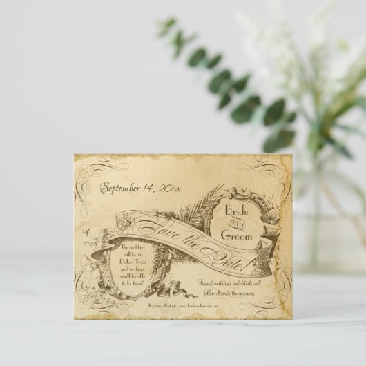 Elegant Tea Sred Save the Dates Ann Aankondigingskaart (Staand voorkant)