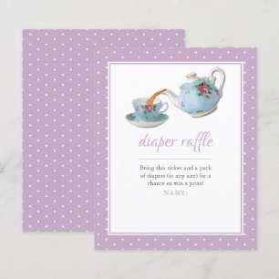 Elegant Teacup Baby shower Tea Party Diaper Raffle