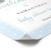 Elégant Teacups Baby shower Tea Party Affiche de b (Coin)