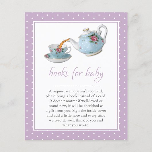 Elegant Teacups Baby shower Tea Party Book Request (Voorkant)
