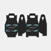 Elegant Teal Blue and Silver Flower Birthday Party Bedankdoosjes (Uitgevouwen)