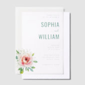 Elegant Teal Floral Wedding Invitation (Compenser)