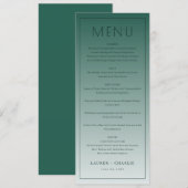 Elegant Teal Formal Menu (Devant / Derrière)