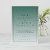 Elegant Teal Gradient Wedding Invitations (Debout devant)