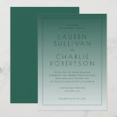 Elegant Teal Gradient Wedding Invitations (Devant / Derrière)