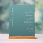 Elegant Teal Minimalist Bar Menu (Neutre)