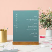 Elegant Teal Minimalist Bar Menu (Mariage)