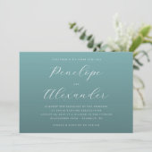 Elegant Teal Minimalist Wedding Invitation (Debout devant)