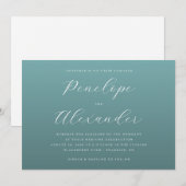 Elegant Teal Minimalist Wedding Invitation (Devant / Derrière)