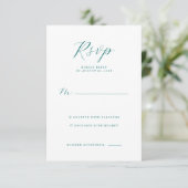 Elegant Teal RSVP Card (Debout devant)