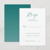 Elegant Teal RSVP Card (Devant / Derrière)