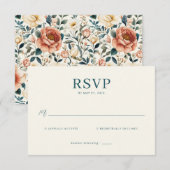 Elegant Teal RSVP Card (Devant / Derrière)