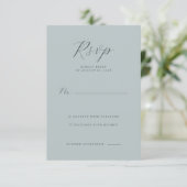 Elegant Teal RSVP Card (Debout devant)