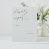 Elegant Teal RSVP Card (Debout devant)