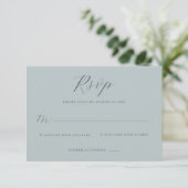 Elegant Teal RSVP Card (Debout devant)