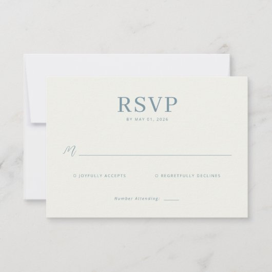 Elegant Teal RSVP Card (Devant)