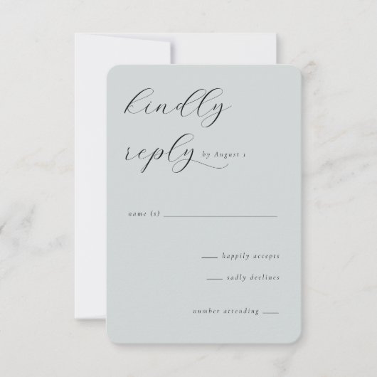 Elegant Teal RSVP Card Kaartje (Voorkant)