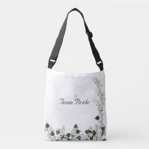 Elegant Team Bride Flowers op White Crossbody Tas