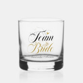 Elegant Team Bruid voeg naam Bruiloft toe Whisky Glas (Voorkant)