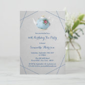 Elegant Teapot Birthday Tea Party Kaart (Staand voorkant)