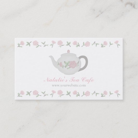 Elegant Teapot Tea Cafe Visitekaartjes (Voorkant)