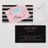 Élégant technicien carte de visite à ongles, salon (Devant / Derrière)