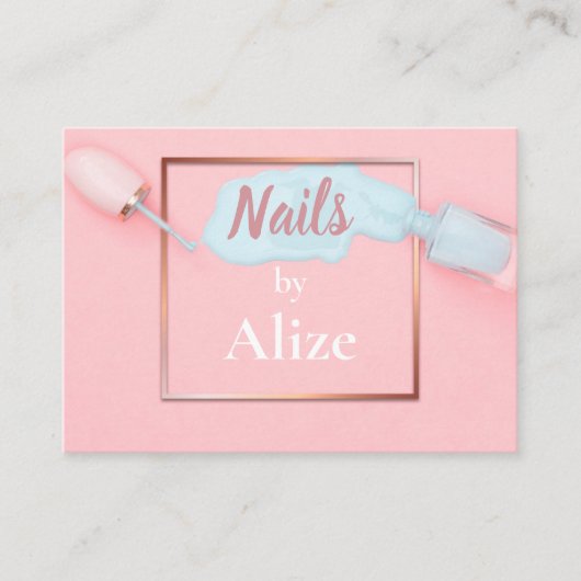 Élégant technicien carte de visite à ongles, salon (Devant)