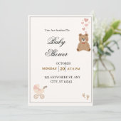 Elegant Teddy Bear Baby Shower Invitation (Debout devant)
