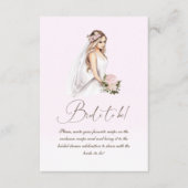 Elegant Teder Roze Bruidsfeest Recept  Informatiekaartje (Voorkant)