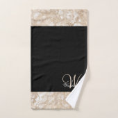 Élégant teint doré et noir monogramme (Serviette à main)