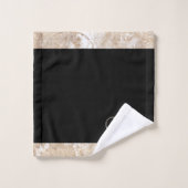 Élégant teint doré et noir monogramme (Gant de toilette)