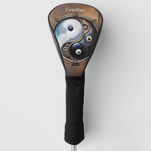 Elegant teken van yin yang golfheadcover (Voorkant)